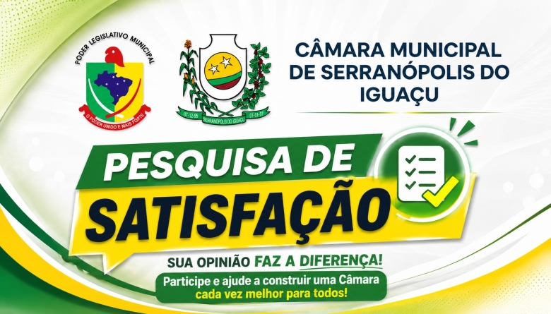 A Câmara convida você a participar de nossa Pesquisa de Satisfação!