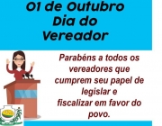 01 de Outubro dia do Vereador